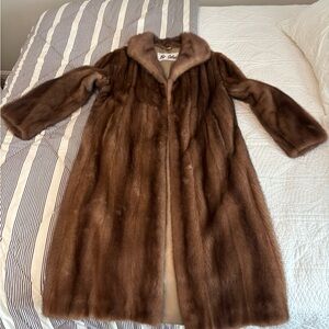 Vintage Rich Brown Full-Length Mink Coat